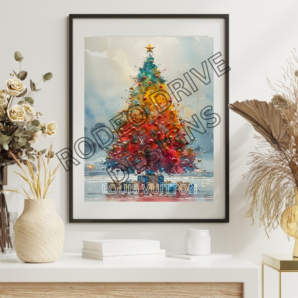 Louis Vuitton Holiday Art Print 11x14 Christmas Tree Decor | Luxury Print - Picture 1 of 2